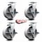 Service Caster 6'' Semi Steel Cast Iron Swivel Caster Set with Bronze Bearings and Brake, 4PK SCC-20S620-SSBZ-TLB-4 - alternate 4